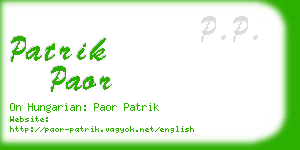 patrik paor business card